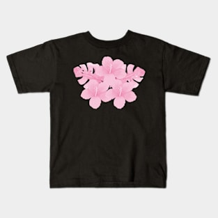 Tropical Pink Hibiscus Flower Kids T-Shirt